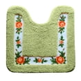 thumbnail image 5 of Dtchengua Soft Floral Non-Slip Toilet Contour Rug, Contour Bath Rug, Soft Shaggy U-Shaped Toilet Floor Mat for Bathroom 20×20 Inch,Green, 5 of 6