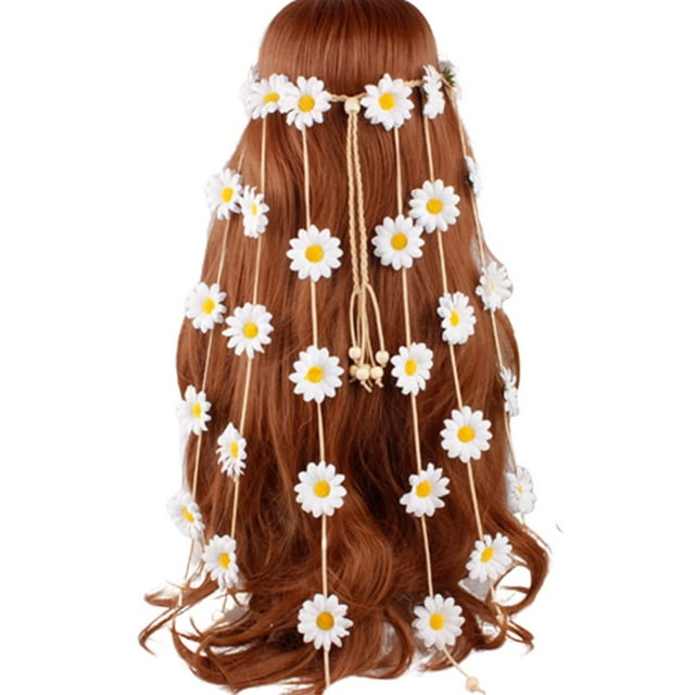 Bandeau à Franges Marguerite Tournesol Boho pour Femmes Accessoire de Coiffure