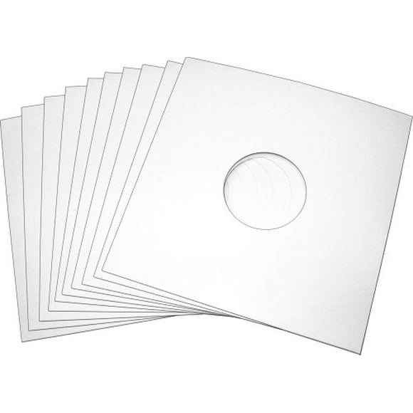 SquareDealOnline - 12JWWHHH - Veste de Disque LP 12 Pouces - Blanc - (10 Vestes)