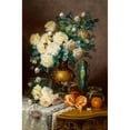 thumbnail image 2 of Max Carlier 17x24 Gold Ornate Framed and Double Matted Museum Art Print Titled - White Roses, Oranges, and Porcelain Urn on Draped Table, 2 of 4