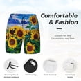 thumbnail image 5 of Gaeub Landscape With Sunflowers Mens Swim Trunks Stretch Beach Shorts Quick Dry for Men Swim Shorts Swimwear with Pockets- Small, 5 of 9
