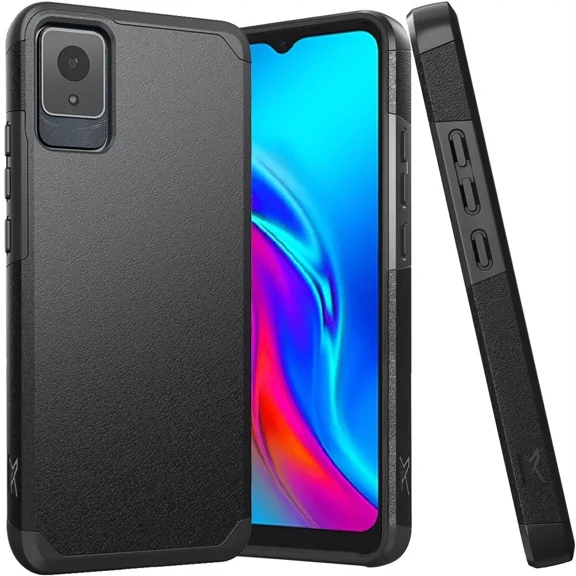 For TCL K11 T432W Slim Shockproof Hybrid Cover Cellphone Case - mk Black