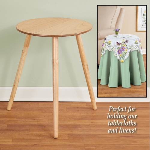 Round Wooden Side Accent Table, Unfinished, 20" Diam x 25 1/2" H ...