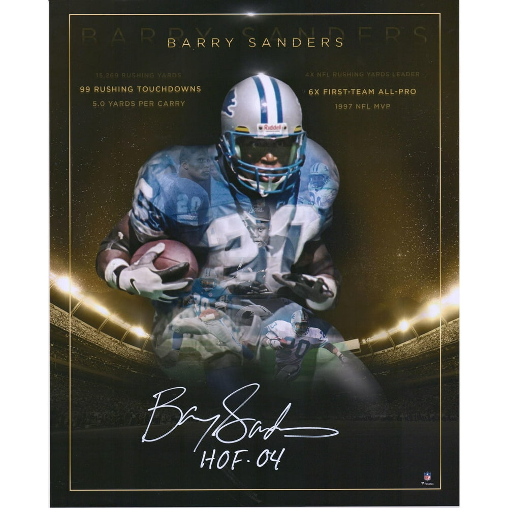 Barry Sanders Detroit Lions Autographed 16" x 20" Golden Years Career