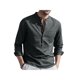thumbnail image 2 of SAYOO - Camisa informal de otoño para hombre, color sólido, manga larga, cuello levantado, botones, tops con bolsillo SAYOO  S M L XL XXL, 2 of 7