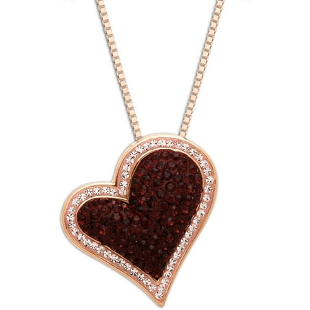 Luminesse 18kt Pink Gold over Sterling Silver Heart Pendant made with Swarovski Elements, 18