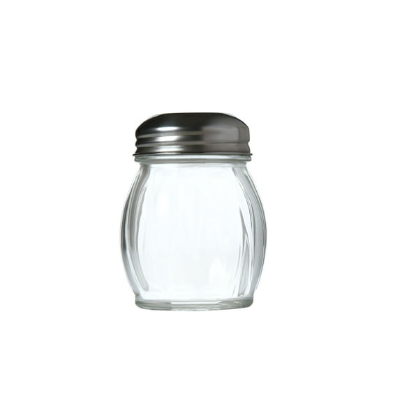 Servette Home 4.75 Ounce Round Glass Spice Jar with Metal Shaker Lid