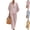 20# Pink, variant on Women's Striped Cotton Linen Matching Sets Half Button Stand Collar Top and Wide Leg Pants Plus Size Loose Fit Summer Loungewear Outfits 2026 Yellow XXL