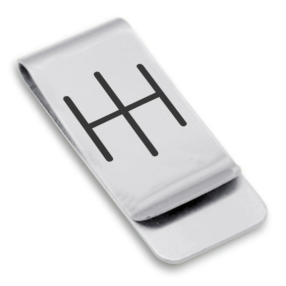 Stainless Steel Religious IH Monogram Classic Slim Money Clip Credit Card Holder