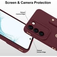 thumbnail image 4 of for Galaxy S22 Plus Case with Phone Stand Holder Cute Love Hearts Slim Protective Camera Protection Cover with Wrist Strap for Women Girls for Galaxy S22+ Plus 6.6"-Wine Red, 4 of 13
