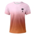 thumbnail image 4 of Mens T-shirts Short Sleeve Summer Gradient Color Print T Shirt Breathable Casual Daily Wear Outdoor Beach Tees Orange M, 4 of 4