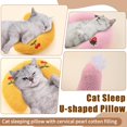 thumbnail image 3 of 1PC Little Pillow For Cats #Ultra# Soft Fluffy Pet Calming Toy Half Donut Cuddler For Relief J3H4, 3 of 7