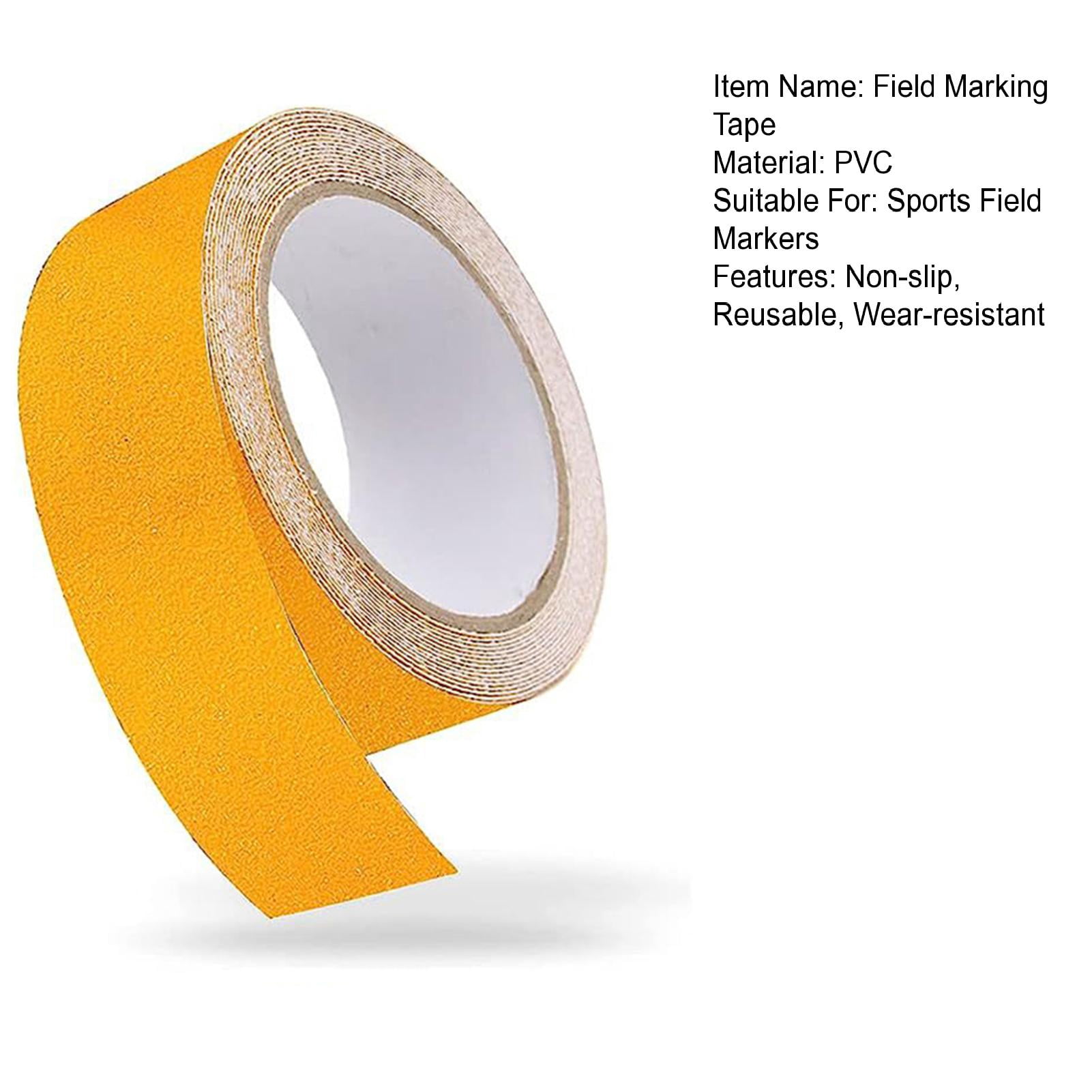 Opolski 1 Roll Outdoor Pickleball Court Marking Tape Badminton Gym Limit Marking Non-slip Tape Sports Field Boundary Tape for Basketball Tennis Pickleball Court Yellow