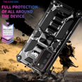thumbnail image 4 of for Samsung Galaxy A03s Camouflage Design Case, Heavy Duty Shockproof Protection Military Grade Built-in Magnetic Kickstand Cover for Samsung Galaxy A03s MC Marble Black, 4 of 14