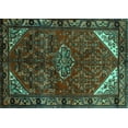 thumbnail image 1 of Ahgly Company Machine Washable Indoor Rectangle Persian Turquoise Blue Traditional Area Rugs, 4' x 6', 1 of 4