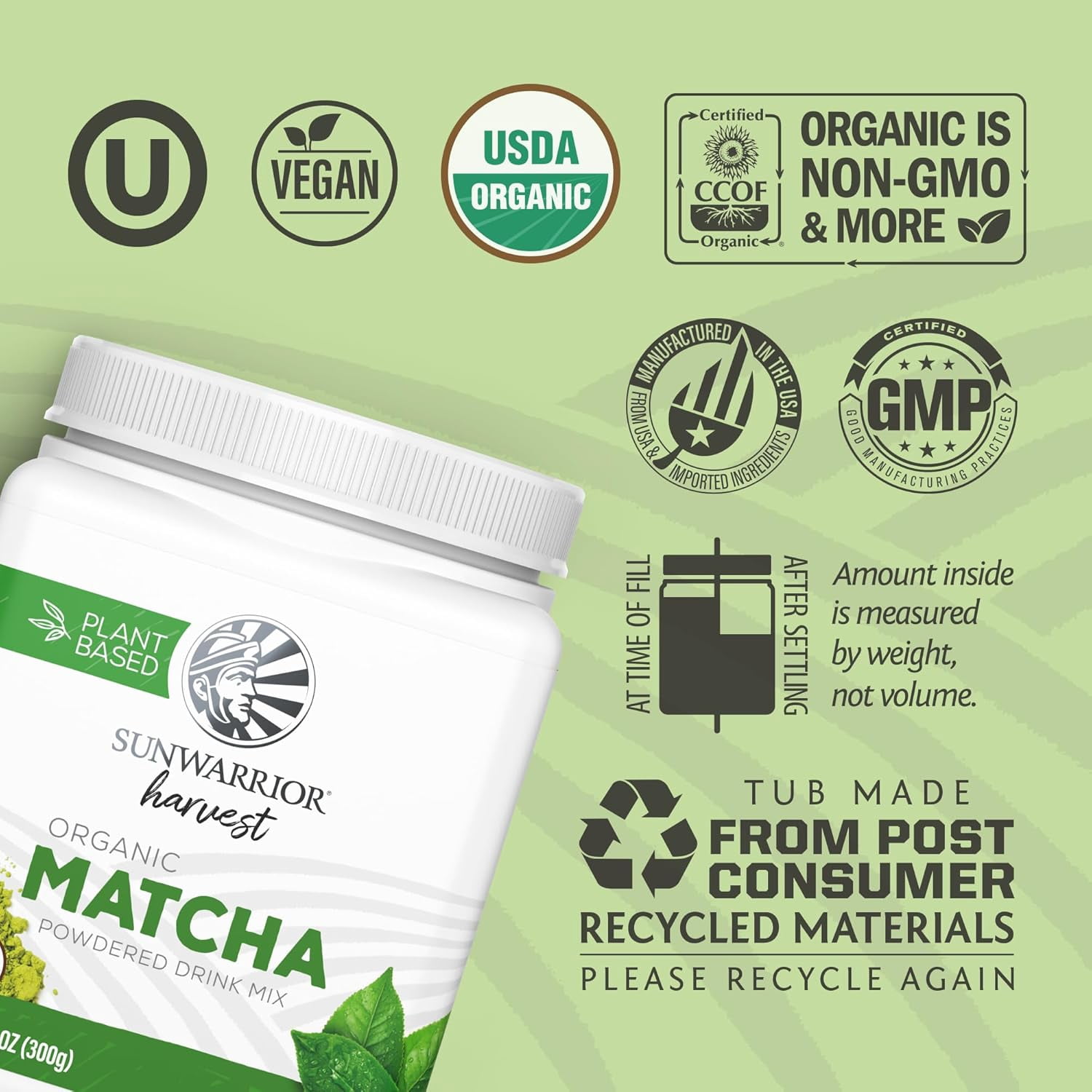 Sunwarrior Organic Matcha Powder | 225 Servings