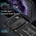 thumbnail image 4 of KOMI Case for Google Pixel 9/9 Pro with Slide Camera Cover+Screen Protector(1 Pack), Rotated Ring Kickstand Military Grade Shockproof Protective Cover-Black, 4 of 5