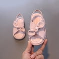 thumbnail image 5 of URMAGIC Summer Toddler Little Girls Soft Leather Bow Non-Slip Sandals with Bow, 5 of 12
