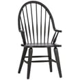 thumbnail image 2 of Home Square 2 Piece Windsor Back Wood Dining Arm Chair Set in Black, 2 of 8