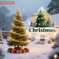 thumbnail image 3 of Metal Hanging Christmas Tree Wind Decorations - Stylish Geometric Design for Yard & Garden - Festive Spinners with Golden Ornaments, 3 of 7