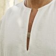 thumbnail image 7 of Men's V-neck Short Sleeve Robe Side Split Cotton Long Gown S-5XL, 7 of 7