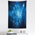 thumbnail image 1 of Astrology Tapestry, Abstract Horoscope Wheel with Signs Aquarius Lion Taurus Libra, Fabric Wall Hanging Decor for Bedroom Living Room Dorm, 5 Sizes, Navy Blue Sky Blue, by Ambesonne, 1 of 1