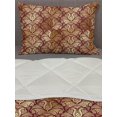 thumbnail image 3 of Floral Comforter & Sham Bedding Set, Graphic Design of Floral Elements as Organic Curvy Leaves Print, 3 pcs Duvet Set Microfiber Filling Quilt, 5 Sizes, Maroon and Sand Brown, by Ambesonne, 3 of 4