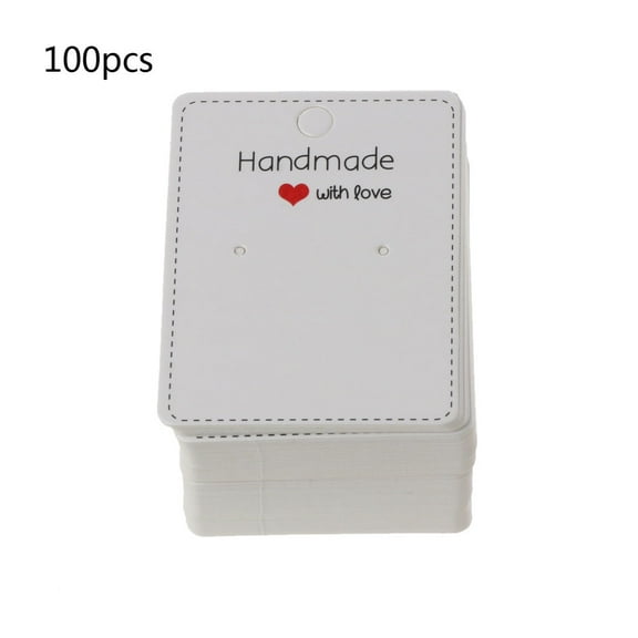 Huhudde 100 Pcs Rectangle Earrings Gift Tags Kraft Paper Gift Tags Labels for DIY Craft