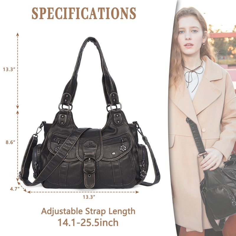 Angel Kiss Hobo Bags for Women Vegan Leather Shoulder Purses and Crossbody Ladies Tote Bags Purse