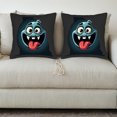thumbnail image 3 of Set of 2 Throw Pillow Covers 18x18in - Cartoon Character Design with Expressive Face Perfect for Couch Bed and Car Decor, 3 of 8