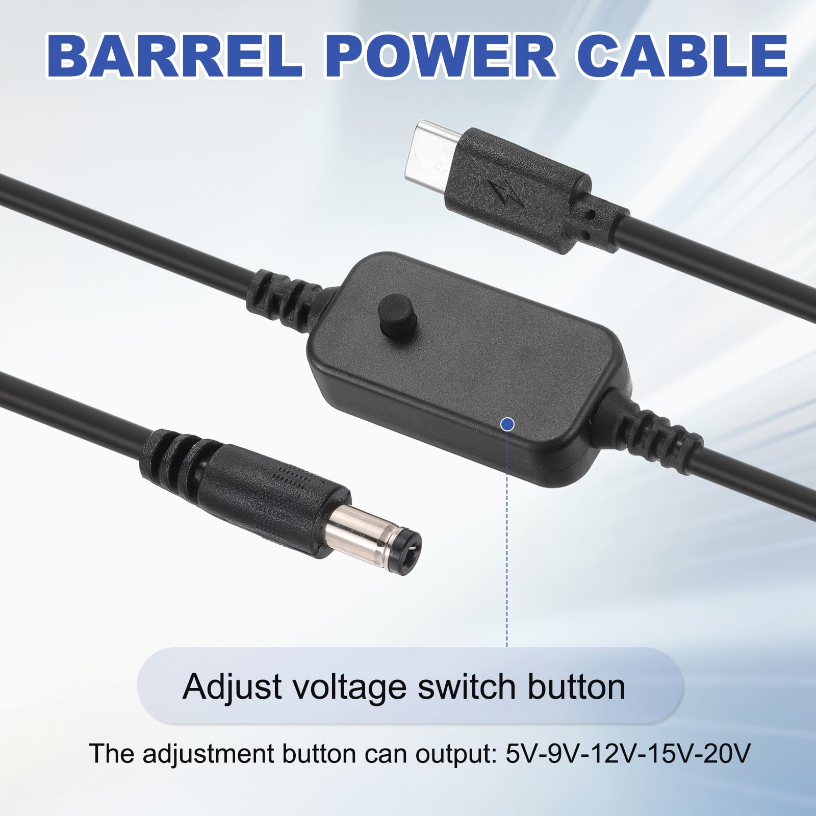 USB C to DC PD Adapter with 28 Connector Tips, 1.18m/3.9ft 5V 9V 12V 15V 20V PD Trigger Cable Type-C to DC Power Cable Charger Converter for Routers, Laptop, Speaker
