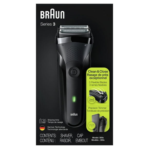 Rasoir électrique rechargeable Braun Series 3 300s, noir 1CT