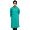 thumbnail image 4 of Atasi Men's Long Green Kurta Dupion Indian Shirt Ethnic Tunic-Medium, 4 of 7
