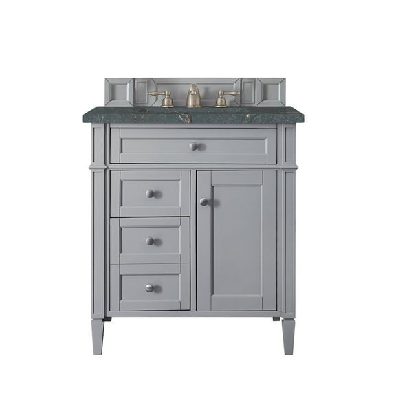 James Martin Vanities 30" Single Vanity, Urban Gray, w/ 3 CM Parisien Bleu Quartz Top