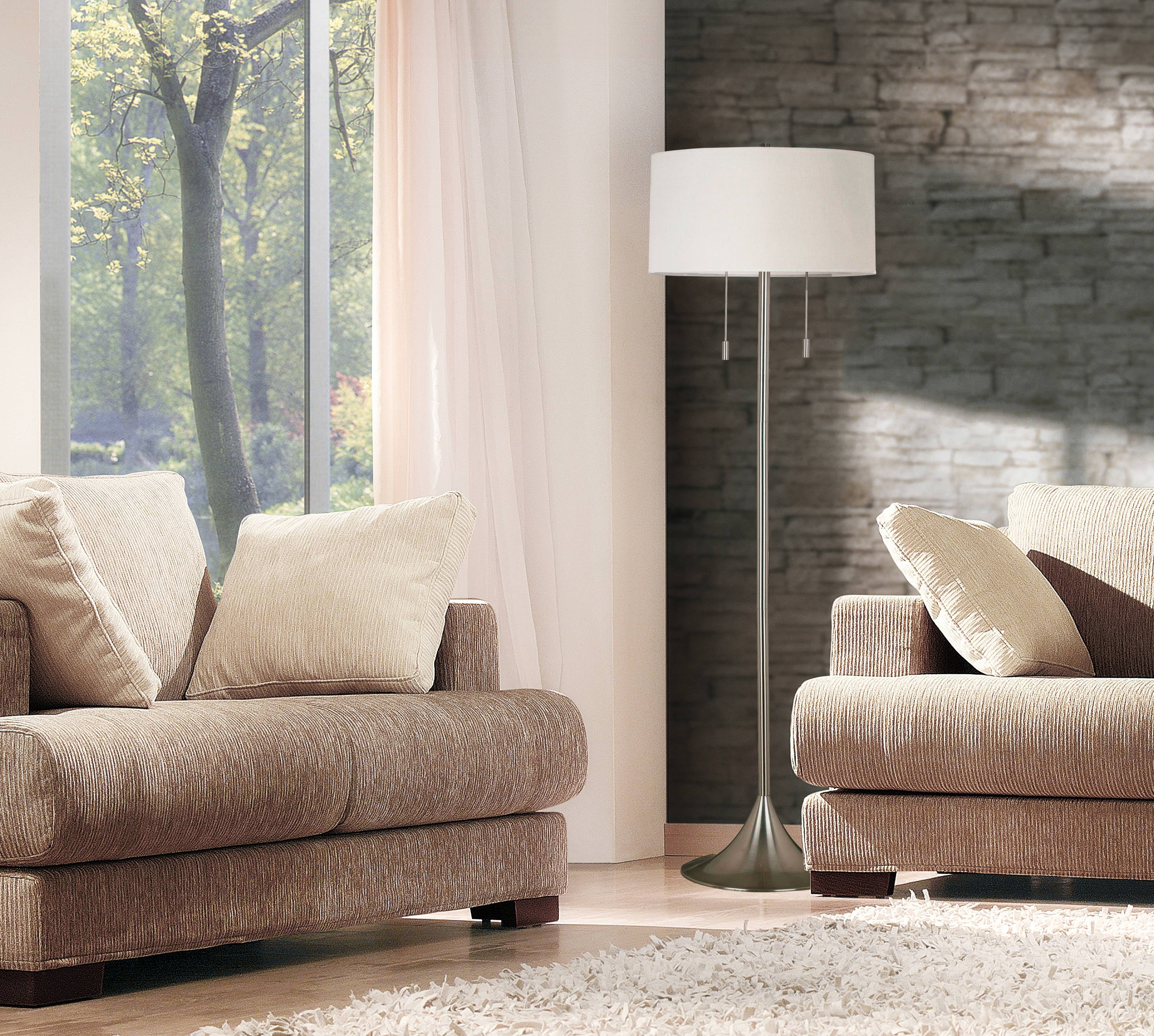 Kenroy Home Stowe Floor Lamp Brushed Steel