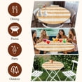 thumbnail image 7 of Burnt Orange Striped Round Tablecloth, Fitted Table Cover with Elastic for 36"-44" Round Tables, Farmhouse Vintage Stripes Table Cloth Outdoor Indoor Dinning Party Waterproof Tablecloths, 7 of 7