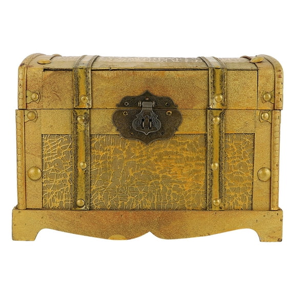 YUYUETIME Treasure Box Golden Wood 1Pack 11.79x8.25x8.25in