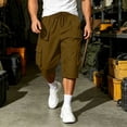 thumbnail image 6 of YSUEJPF Mens Long Shorts Ripstop Wrinkle Resistant‌ Baggy Cargo Capri Pants Twill Stretchy Outdoor Capris with Multi Pockets, 6 of 7