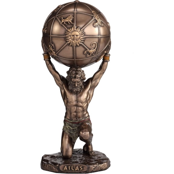 Veronese Design Atlas The Titan Resin Sculpture Bronze Finish 5.5 Inch