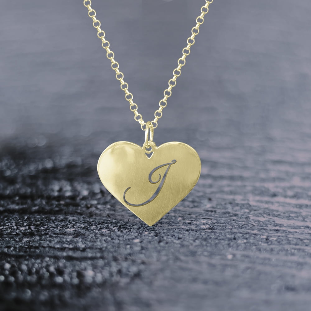 Personalized Heart Shaped Cut Out Initial Pendant