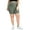 Dusty Olive, variant on Trendy Plus Size Ribbed Bike Shorts Deep Black 3X