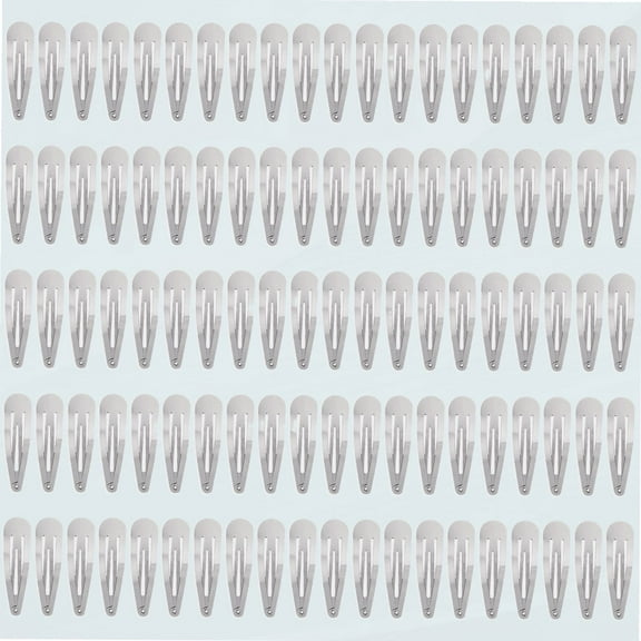 100 Pack Bulk 2 Inch 5 CM Snap Metal Hair Clips Barrettes Silver Hairpins Clips Thin Fine Bang Hair Holder Craft DIY Accessories for Women Girl Kids