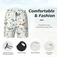 thumbnail image 4 of Kdxio Sea Creatures Print Men's Swim Trunks with Compression Liner 7 Inch Inseam Quick Dry Swim Shorts, 4 of 7