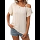thumbnail image 1 of Blusas Cruzadas de un Solo Hombro para Mujer, Camisetas de Verano con Hombros Descubiertos, Blusas Casuales de Corta con Ojales. Albaricoque M, 1 of 8