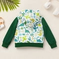 thumbnail image 3 of FYMNSI Toddler Boy Hooded Sweatshirts Color Block Dinosaur Printed Hoodie with Pocket Boys Winter Clothes 12-18 Months, 3 of 8