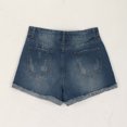 thumbnail image 6 of Jewelreauty Women Denim Shorts Casual Button Graphic Cut Out Ripped Jean Shorts with Pockets, 6 of 9
