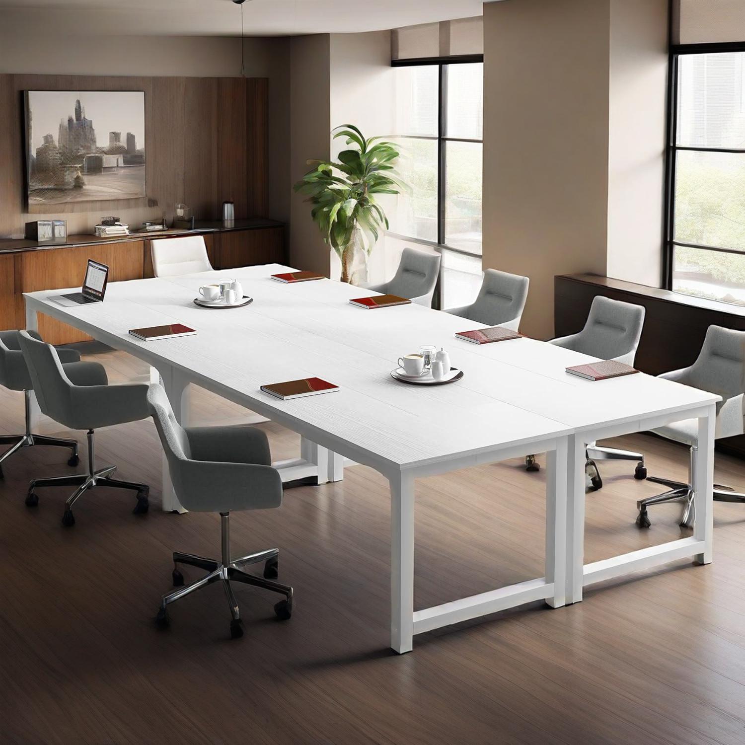 Office Computer Desk 71Inch Wide Executive Large Home Office Workstation 4 Board Top Particle Wood Metal Legs Triangular Weld Design Sturdy Spacious Easy Assembly Quality Furniture For Study Work Use