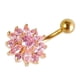 thumbnail image 4 of s de de circonita con flores , barra de , joyería para perforaciones corporales Sunnimix Anillo del ombligo, 4 of 8