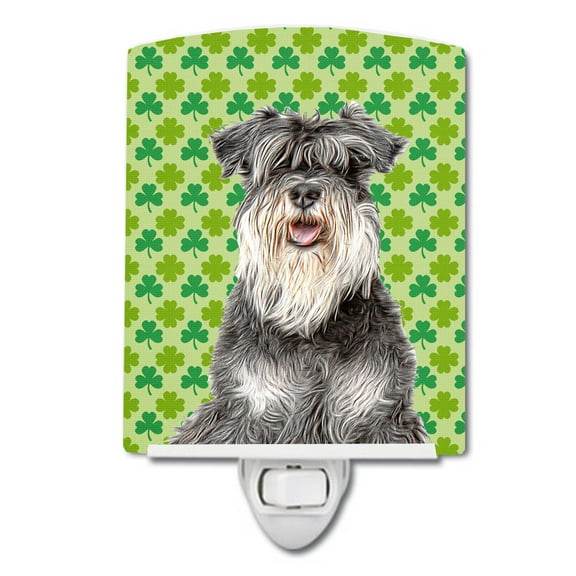 St. Patrick's Day Shamrock Schnauzer Ceramic Night Light