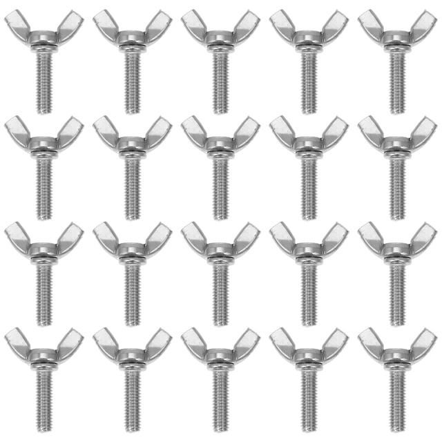 20pcs M6x20 ala de mariposa tornillo de acero inoxidable Tornillo de pulgar Tornillo a mano apretado